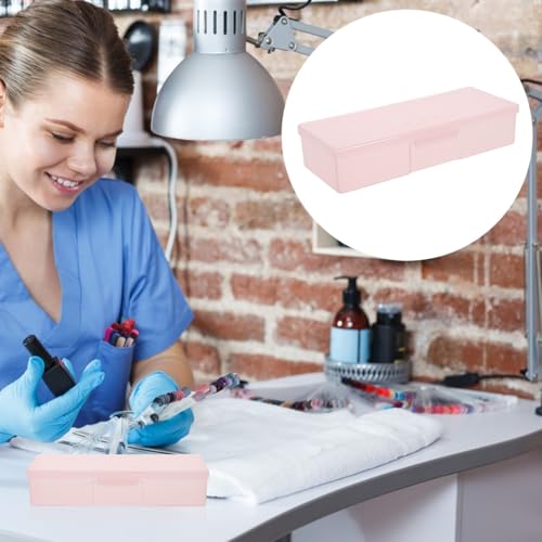 Clear Nail Storage Box Manicure Tool Box Organizer for Nail Art Supplies Portable Kit Case for Home and Salon Use Long Shape 7.59 X 3.03 X 1.53 in