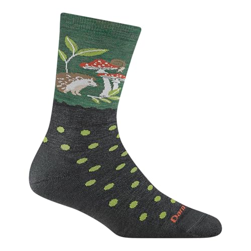 Darn Tough Vermont Women's Wildlife Crew Light Cushion Socks (6105) - color: Hedgehog Moss, size: Medium