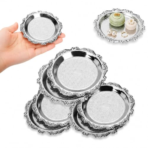 Alipis 6-Pack 3.93" Plates Mini Leaf Metal Snack Trays,for Party & Wedding