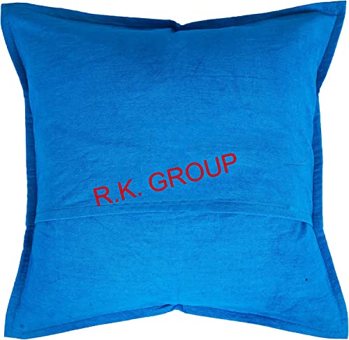 Indian - 16X16 Mirror Embroidered Decorative Sofa Throw Pillow Cushion Cover Boho Bohemia (Size : 16 X 16 Color : Turquoise) - color: Turquoise, size: 16" x 16" (Pack of 1)