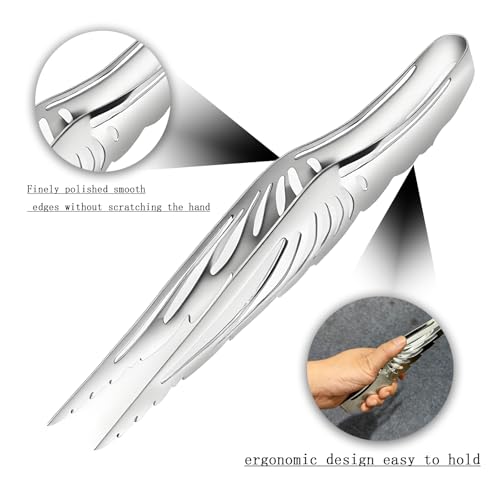 9 Inch Heat Resistant Coal Tongs - Professional Hookah Charcoal Tong with Anti-Slip Handle for Shisha, BBQ and Fireplace Use (Silver Coal Tongs 9") - size: Silver Coal Tongs 9"