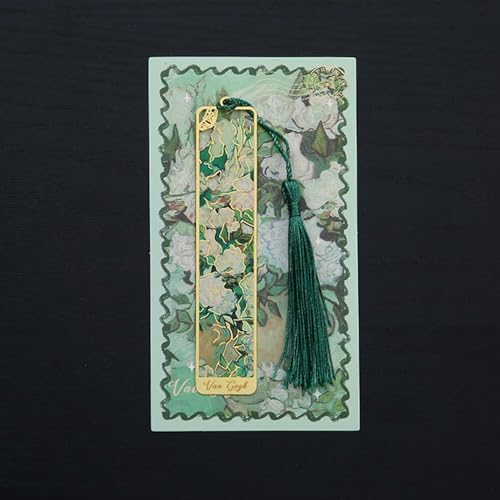 Bookmarks, Golden Oil Painting Theme Gift, Adults, Teens, 1 Pack - style: White rose