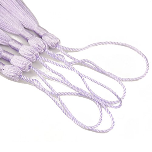 100Pcs 5 Inch Silky Bookmark Tassels for Jewelry, Souvenir(Light Violet) - color: Light Violet