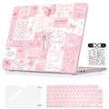 Pink Collage Pattern Case for MacBook 2026 Neo 13 Inch A18 Pro A3404 - color: Romantic Pink Patchwork