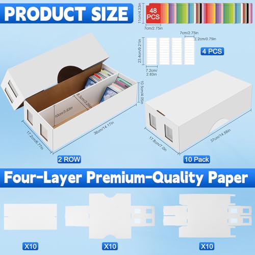 10 Pack Trading Card Storage Box, 16000+ Count Card Storage Box with 48 Card Dividers, Cardboard Card Storage Boxes Sports Card Cases Bulk Card Storage Box Trading Card Box for Basketball Sports Cards - size: 10 Set-2