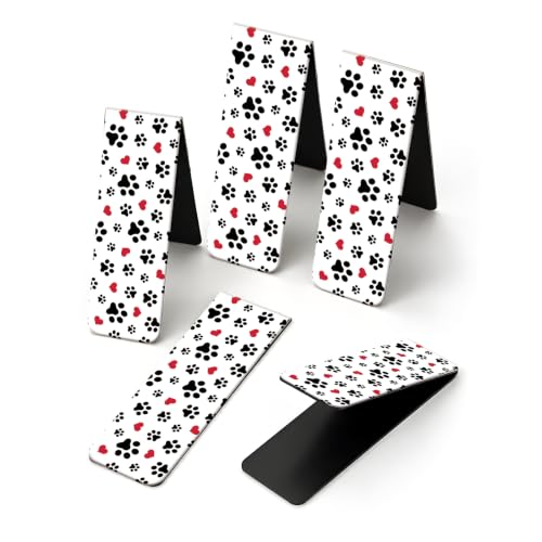 5 Pieces Magnetic Bookmarks, Cute Magnet Bookmark Clips, Colorful Page Markers for Books, Reading Supplies for Book Lovers, Women and Men Cute Dog Paws - color: Cute Dog Paws