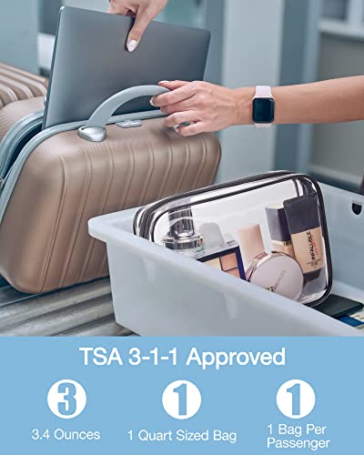 BAGSMART Clear Toiletry Bag 2-Pack TSA Approved Water-Repellent, Black - color: Active Black, size: Medium