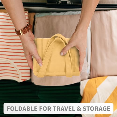 HOMESPON Large Canvas Tote Bag, Magnetic Work Laptop Pack for Women - color: Yellow