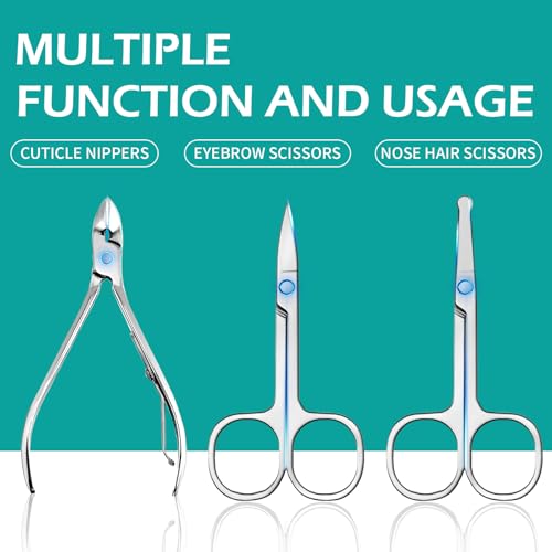 26Pcs Manicure Nail Clipper Set for Men Women Gift, Silver Accessories - color: Silver