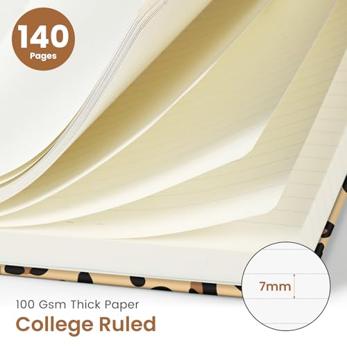 Taja Spiral Lined Journal for Women, Pretty Hardcover Journal Notebook, A5 - color: N-Leopard