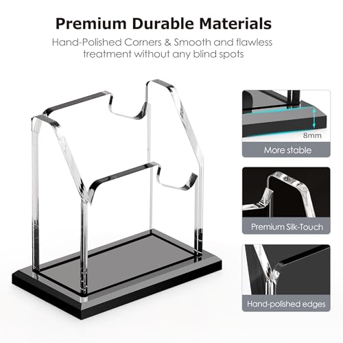 SANRUI Black Vertical Business Card Holder for Desk 1 Slot Clear Acrylic