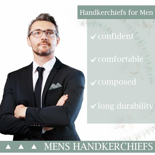 PEASUG Handkerchiefs for Men, 16x16 Inch 100% Pocket Square