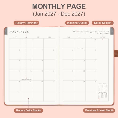 &And Per Se 2027 Planner, 12-Month Monthly & Weekly, 2027 Calendar Planner with 100gsm Paper, A5 Hardcover Faux Leather, 5.7" x 8" (Terracotta) - color: Terracotta, size: 5.7" x 8"(Jan 2027-Dec 2027)