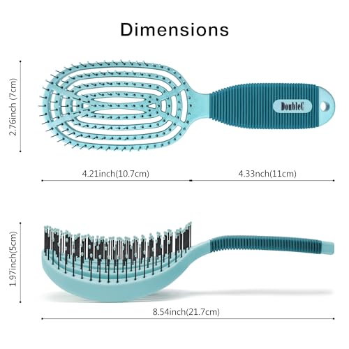 NuWay® DoubleC® Scalp Care Hair Brush – Patented Double Curve Design for Scalp Massage, Vented Blow-Dry Styling, Wet & Dry Hair, All Hair Types (Grass Green) - color: Grass Green