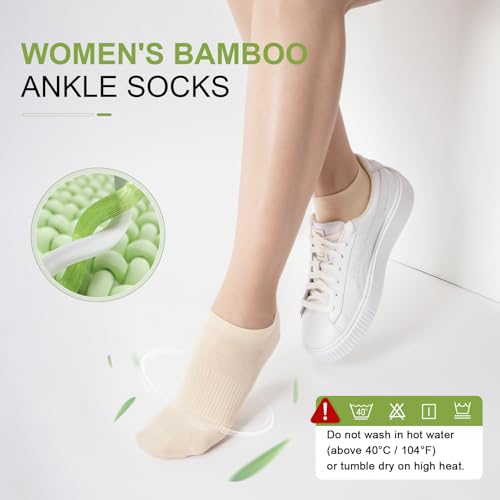 Women's Ankle Socks, 5 Pairs, Bamboo Rayon Ultra Thin Low Cut - color: Assorted 2, size: Large