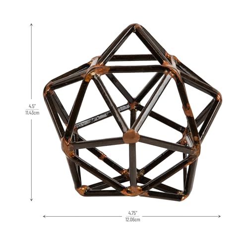 Mind Reader Metal Geometric Sculpture, Modern, Office Decoration, Home Decor, Metal, Black - color: Black Decorative Ball