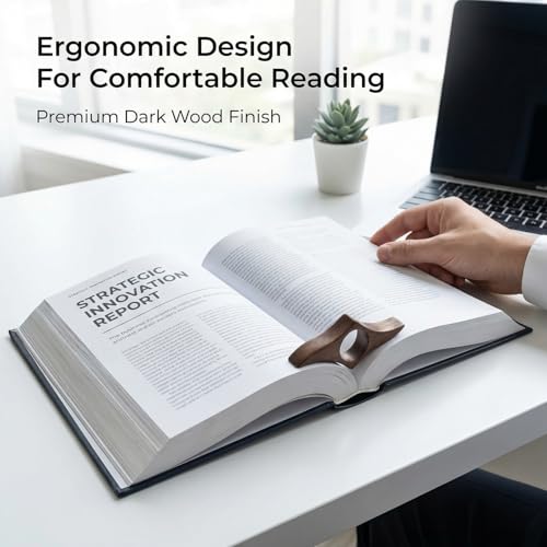 1 Pc Wooden Page Holder, Thumb Page Holder, Reading Accessories, Book Clip for Hands-Free Use, Ideal for Book Lovers & Daily Reading(Medium) - size: Medium