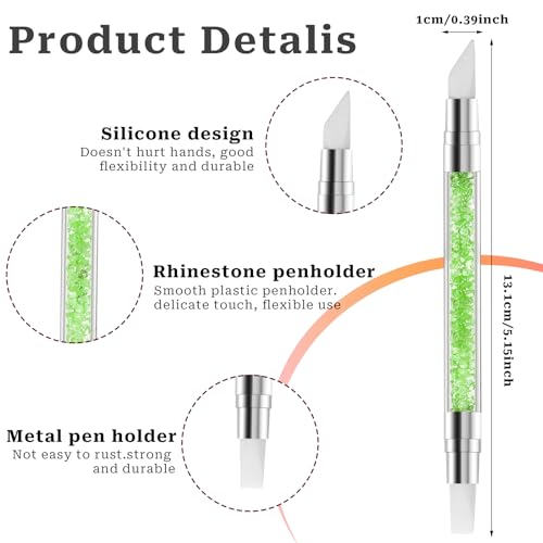 5 Pcs Nail Art Sculpture Pen Dual Tipped Silicone Nail Tools Nail Art Acrylic Pen Silicone Brushes for Resin Nail Art Tools for Design Nail Foil Carving Drawing Shaping Drawing Effect - color: 5 pcs style B
