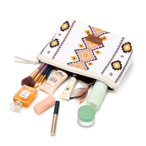 Wrangler Travel Makeup Bag Large Waterproof Cosmetic Bag for Women - color: Beige