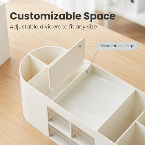 Desk Organizer with Drawers, Office Supplies Storage, White - color: White, size: C