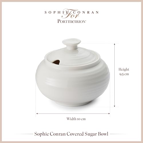Portmeirion Sophie Conran Covered Sugar Bowl, 11 Oz - White - color: White