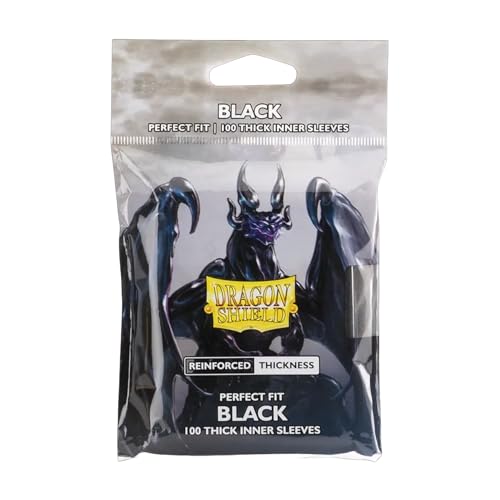 Dragon Shield - Standard Perfect Fit Thick Inner Sleeves - (100 Sleeves) - Black - color: Sealable Inner Black