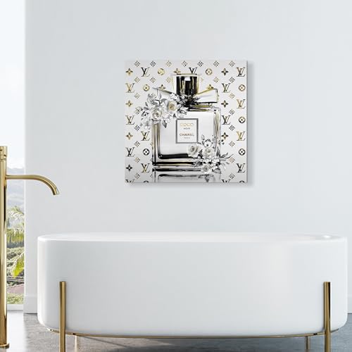 summer melody Modern White Chic Fashion Canvas Wall Art 24x24Inch - color: White, size: 24L" x 24W"