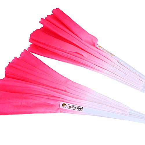 ZooBoo 2Pcs Traditional Chinese Folding Dance Fan - Elegant Taichi Kungfu Performance Accessory - color: Pink
