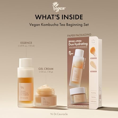 Dr.Ceuracle Vegan Kombucha Tea Beginning Set, Mini-Sized Essence Gel Cream - color: Beginning Set