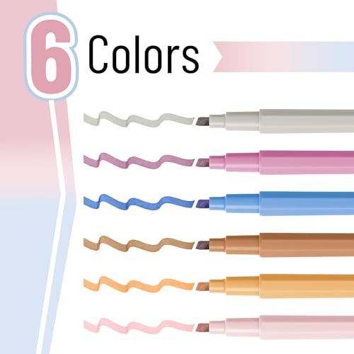 Mr. Pen- Aesthetic Highlighters No Bleed, 6 Pack, Chisel Tip - color: Retro Tones, size: 6 Pack