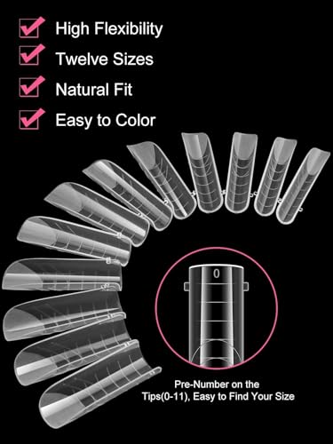 EBANKU 120Pcs Matte Dual Nail Forms Clear Poly Gel Nail Molds - color: Clear