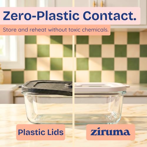 Non-Toxic Glass Food Containers with Lids, 4-Pack, 21 oz, Airtight, Gray - color: Gray, size: 21 Oz