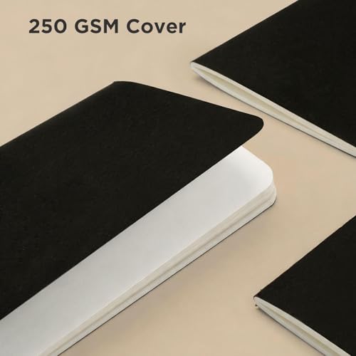 HOMEMARS Plain Notebook,18 Pack,100GSM,Small notebook,3.9" x 5.5", Black, Journaling Notebooks for Travel Journal, Work & School,Thick Paper,Plain Writing Drawing Sketchbook Diary,100 g/m² - size: Plain