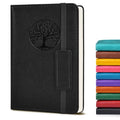 Biuwory A6 Leather Pocket Notebook, 140 Lined Pages Hardcover Small Journal - color: Black, size: Lined-140 Pages (3.7"×5.7")