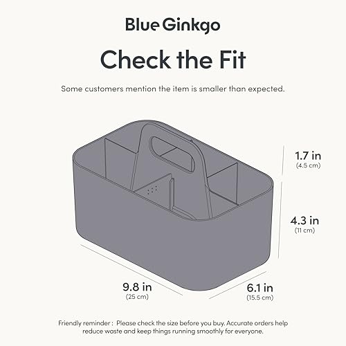 BLUE GINKGO Stackable Organizer Caddy, Rectangle, Dark Grey, Made in Korea - color: GREY, size: Rectangle