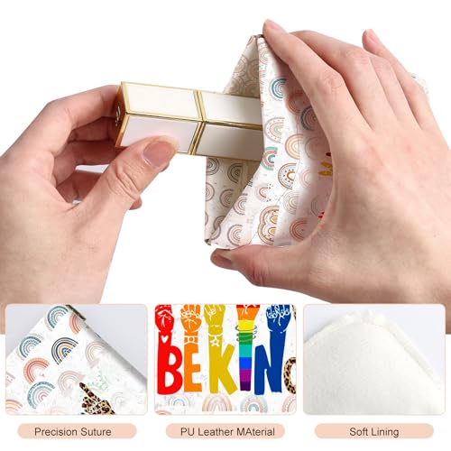 2Pcs PU Leather Small Squeeze Coin Purse Pouch Mini coin Bag Unique And Cute Wallet Cosmetic Bags Change Bag For Women Girls Men （Fingers and Rainbows - color: Fingers and Rainbows