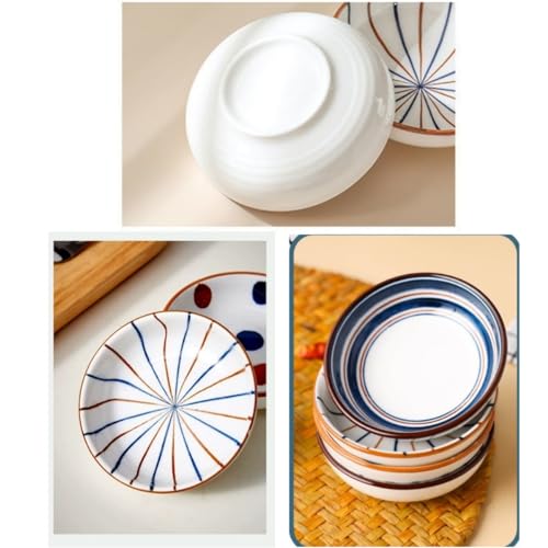 4 Pack 3 oz Small Soy Sauce Dish Ceramic Dipping Sauce Bowls - color: Cyan