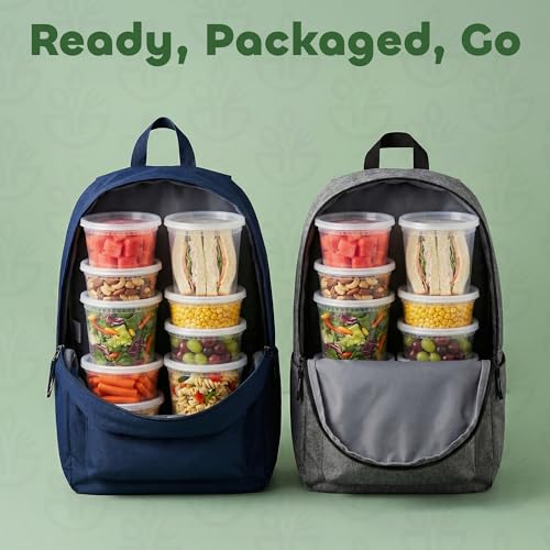 120 Sets Plastic Food Storage Deli Containers w/ Lids 8oz 16oz & 32oz Quart - size: 120 Sets (3 Sizes: 8, 16 & 32 oz)