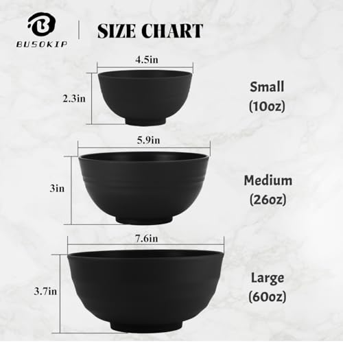 10oz Dessert Bowls Set of 8, Small Plastic Bowl Reusable (Black) - color: Black, size: 10 oz