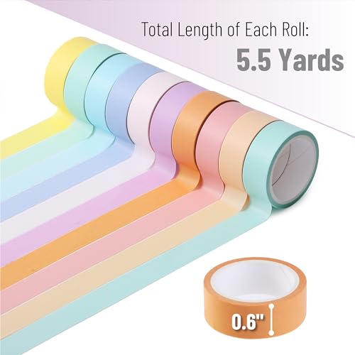 Mr. Pen- Washi Tape Set, 10 Rolls, 5.5 Yards/Roll, Washi Tape for Scrapbook - color: Pastel Harmony