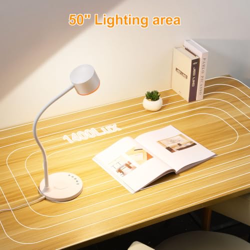 LiFMIRA Desk lamp with 2 USB Charging Ports, Touch Control Desk Light White - color: White