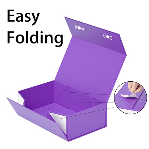 RYDDOY Purple Gift Box, 13.8x9.5x4.3'' Large Gift Boxes with Lids - color: Purple, size: 13.8 x 9.5 x 4.3 Inch