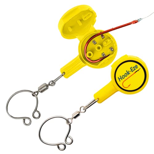 HOOK-EZE Fishing Knot Tying Tool | Protect from Fish Hooks | Tie Fishing Knots Easily | Cool Gadgets for Fishermen | Ice Fly Fishing | Fishing Accessories for Beginner Anglers | Nail Knot Tool - color: Yellow, style: Standard