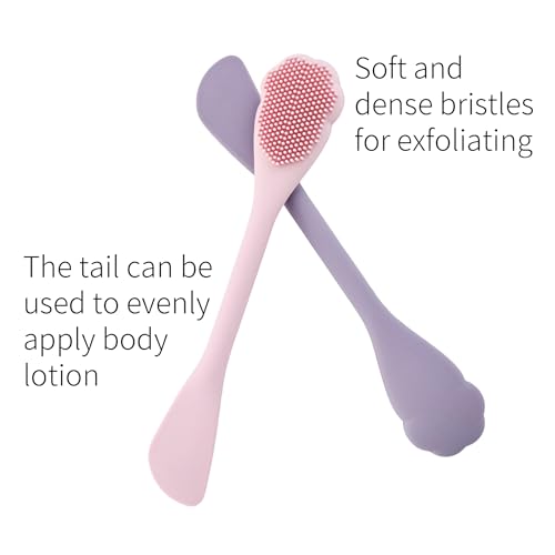 2 Pack Facial Cleansing Brush Set, 2-in-1 Cat Paw Silicone Face Scrubber. Used for Exfoliation, Massagem, Blackhead Removal, and Boby Lotion Application, Cleansing Skincare Tool