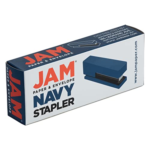 JAM PAPER Modern Desk Stapler - Navy Blue - Sold Individually - color: Navy Blue, size: Pack of 1
