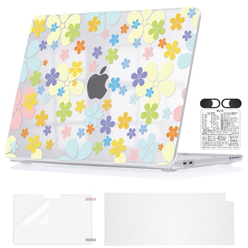 Vibrant Floral Clear Case for 2026 MacBook Neo 13 Inch A18 Pro A3404 - color: Colorful Flowers
