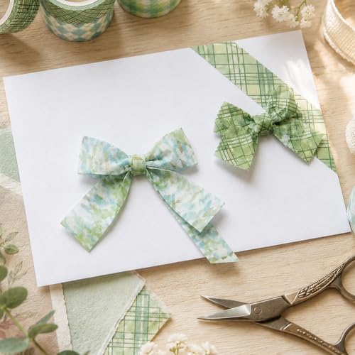 12 Rolls Washi Tape Set, Fresh Matcha Green Decorative Tape,Assorted Styles