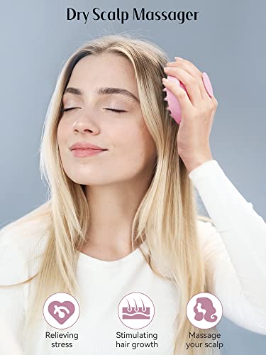 HEETA Scalp Massager Hair Growth Scrubber for Dandruff Removal Hair Care - color: New Pink