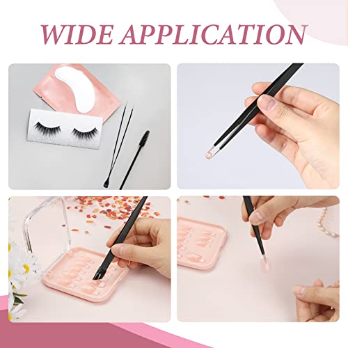 2 Pcs/Set Straight Nail Tweezers Probe Tips Metal Tweezers with Silicone Pressing Head for Nail Art, Picking Gems Rhinestones Acrylic Gel Stickers Eyelash Extensions