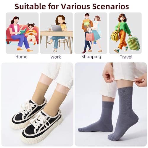 Corlap Women's Thin Above Ankle Socks-6Pairs Cotton Bootie Dress Crew Socks - color: 6 Pairs Multicolor, size: 9-11